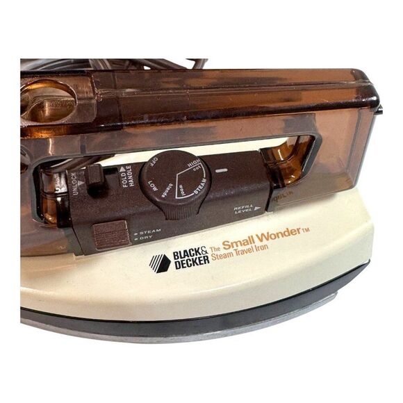 BLACK & DECKER Stowaway Travel Iron STEAM & DRY Folding Handle Carry Bag Lot - Picture 2 of 6